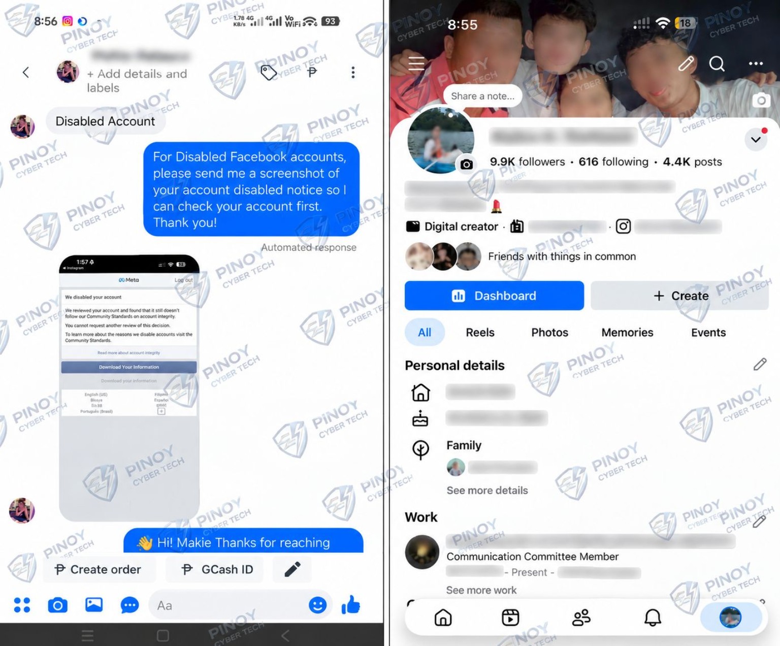 Disabled account proof example